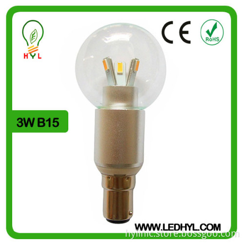 Pure white high quality 2w 3W B15 led candle light